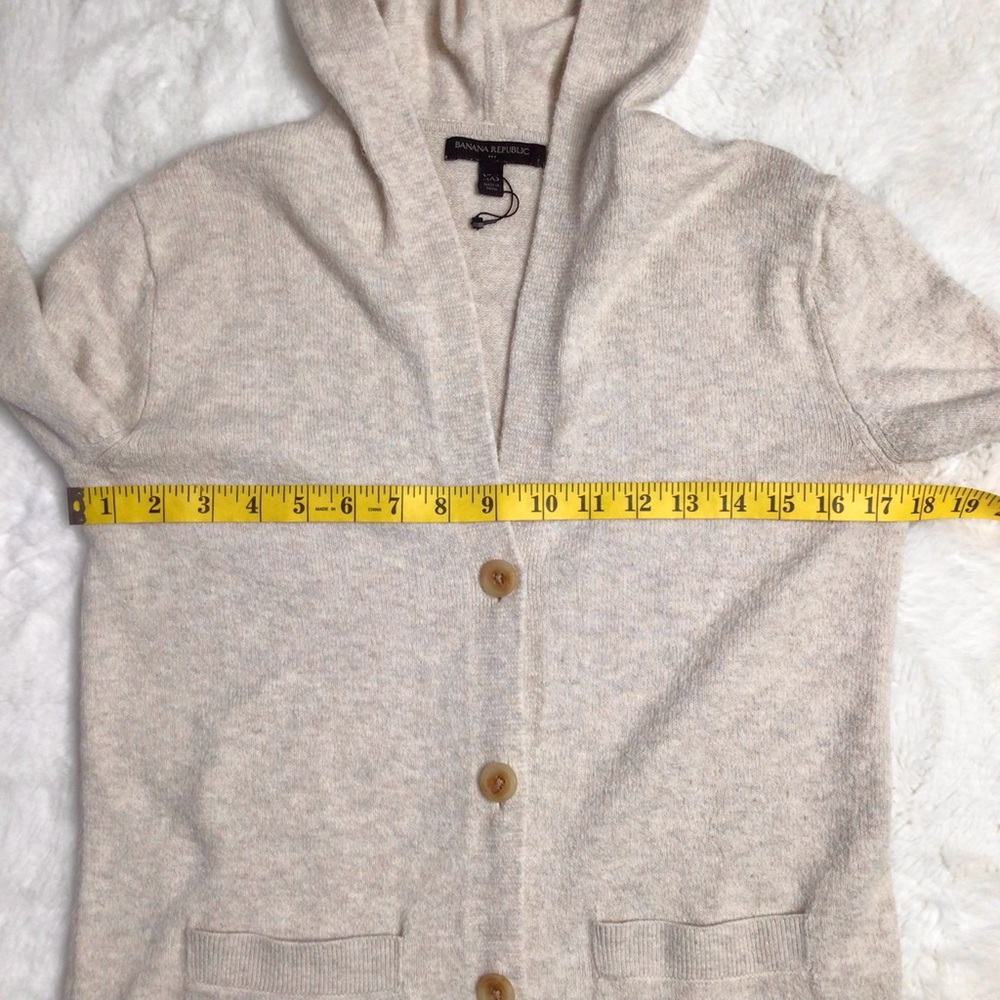 Banana Republic Factory Front Button Hoodie Duster Cardigan Cream Size XXS - Picture 7 of 9